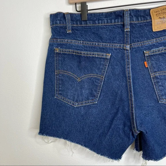 Levi's ORANGE TAB 517 Vintage Jeans Denim Cutoff Mom Shorts High Waist Size 38 - Picture 7 of 16